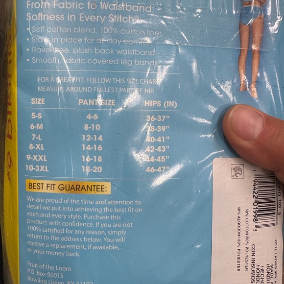 9 for the price of 6: Fruit of the Loom Soft Cotton Bikini Pack - Picture 2 of 2